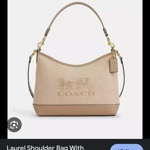 Coach Beige and Brown Shoulder Bag